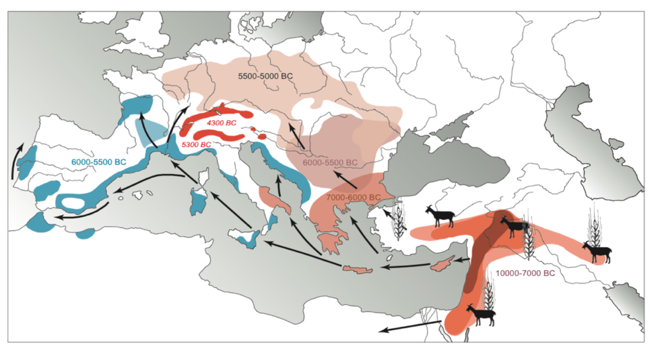 Karte neolithische Ausbreitung 