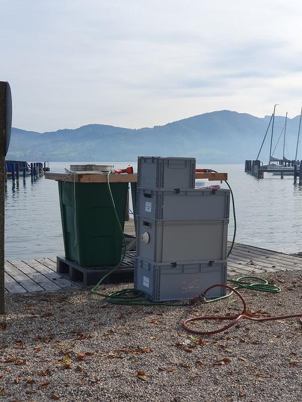 Die Schlämmstation im Union Yacht Club Attersee. 